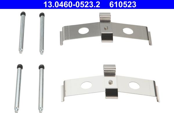 ATE 13.0460-0523.2 - Комплектуючі, колодки дискового гальма autozip.com.ua