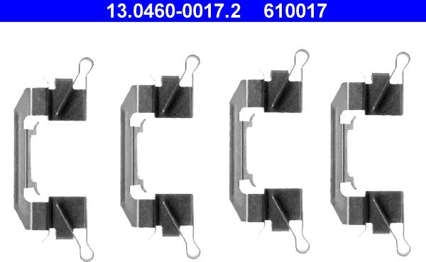 ATE 13.0460-0017.2 - Комплектуючі, колодки дискового гальма autozip.com.ua
