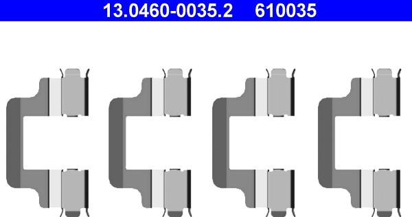 ATE 13.0460-0035.2 - Комплектуючі, колодки дискового гальма autozip.com.ua