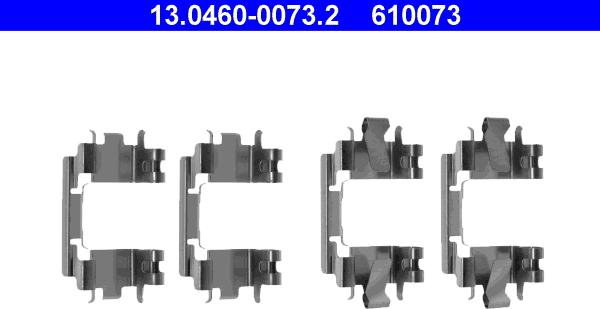 ATE 13.0460-0073.2 - Комплектуючі, колодки дискового гальма autozip.com.ua