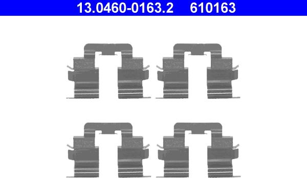 ATE 13.0460-0163.2 - Комплектуючі, колодки дискового гальма autozip.com.ua