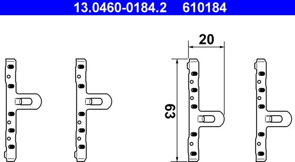 ATE 13.0460-0184.2 - Комплектуючі, колодки дискового гальма autozip.com.ua