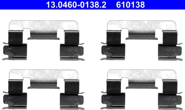 ATE 13.0460-0138.2 - Комплектуючі, колодки дискового гальма autozip.com.ua