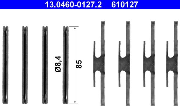 ATE 13.0460-0127.2 - Комплектуючі, колодки дискового гальма autozip.com.ua