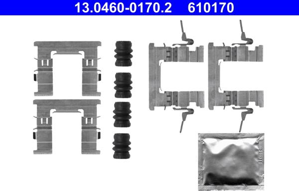 ATE 13.0460-0170.2 - Комплектуючі, колодки дискового гальма autozip.com.ua