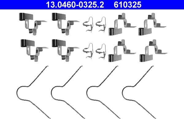 ATE 13.0460-0325.2 - Комплектуючі, колодки дискового гальма autozip.com.ua