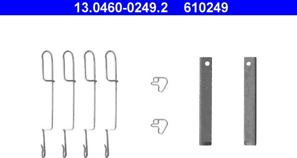 ATE 13.0460-0249.2 - Комплектуючі, колодки дискового гальма autozip.com.ua