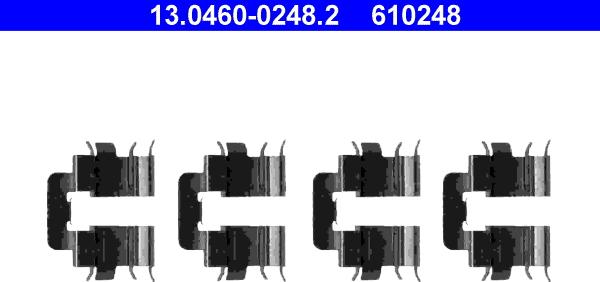 ATE 13.0460-0248.2 - Комплектуючі, колодки дискового гальма autozip.com.ua