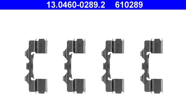 ATE 13.0460-0289.2 - Комплектуючі, колодки дискового гальма autozip.com.ua