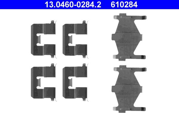 ATE 13.0460-0284.2 - Комплектуючі, колодки дискового гальма autozip.com.ua
