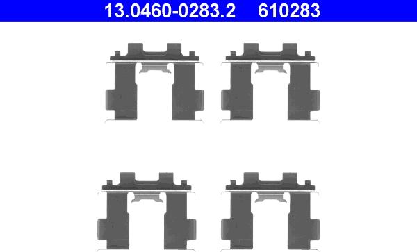 ATE 13.0460-0283.2 - Комплектуючі, колодки дискового гальма autozip.com.ua