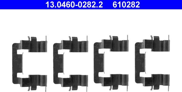 ATE 13.0460-0282.2 - Комплектуючі, колодки дискового гальма autozip.com.ua