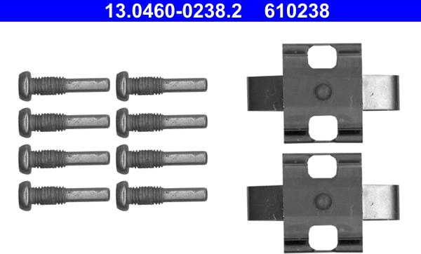 ATE 13.0460-0238.2 - Комплектуючі, колодки дискового гальма autozip.com.ua