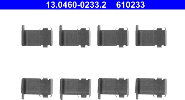 ATE 13.0460-0233.2 - Комплектуючі, колодки дискового гальма autozip.com.ua