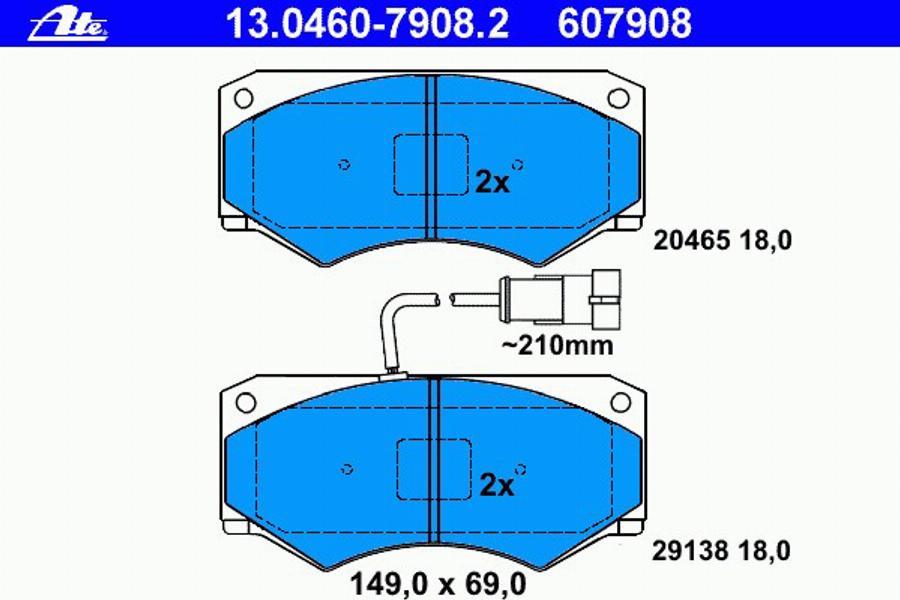 ATE 13046079082 - Гальмівні колодки, дискові гальма autozip.com.ua