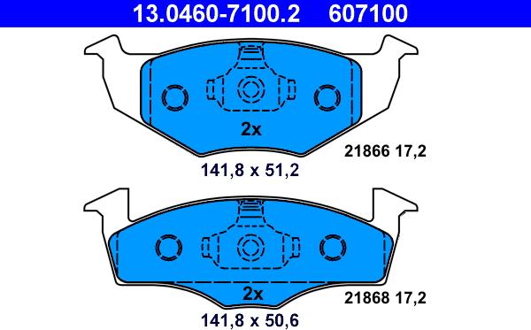 ATE 13.0460-7100.2 - Гальмівні колодки, дискові гальма autozip.com.ua