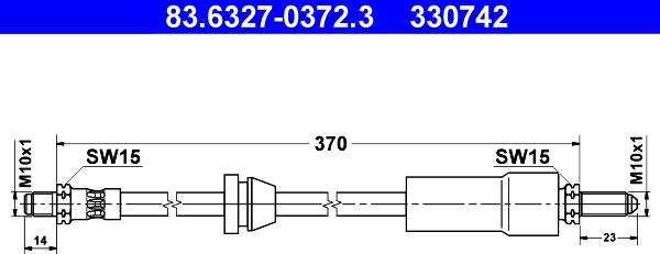 ATE 83.6327-0372.3 - Гальмівний шланг autozip.com.ua