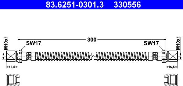 ATE 83.6251-0301.3 - Гальмівний шланг autozip.com.ua