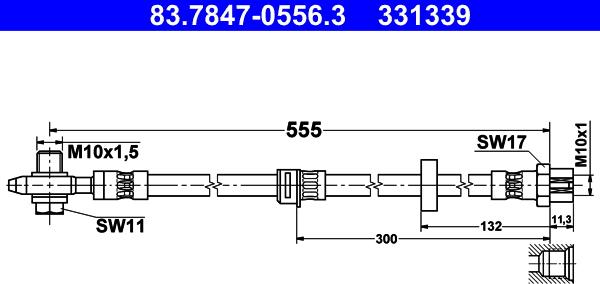 ATE 83.7847-0556.3 - Гальмівний шланг autozip.com.ua