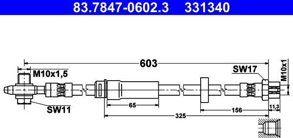 ATE 83.7847-0602.3 - Гальмівний шланг autozip.com.ua