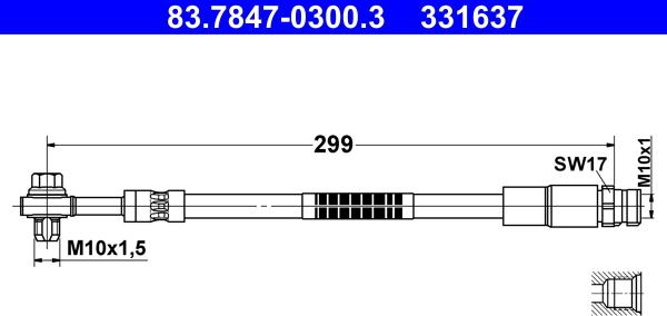 ATE 83.7847-0300.3 - Гальмівний шланг autozip.com.ua