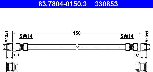 ATE 83.7804-0150.3 - Гальмівний шланг autozip.com.ua