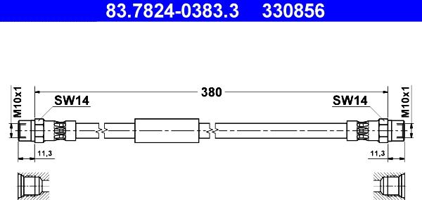 ATE 83.7824-0383.3 - Гальмівний шланг autozip.com.ua