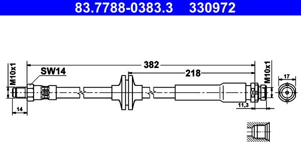 ATE 83.7788-0383.3 - Гальмівний шланг autozip.com.ua