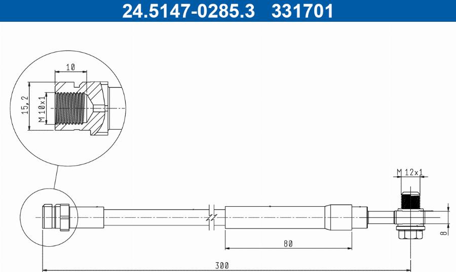 ATE 24.5147-0285.3 - Гальмівний шланг autozip.com.ua