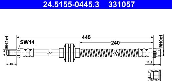 ATE 24.5155-0445.3 - Гальмівний шланг autozip.com.ua