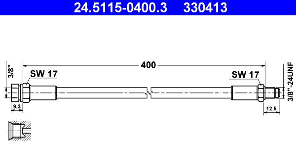 ATE 24.5115-0400.3 - Гальмівний шланг autozip.com.ua