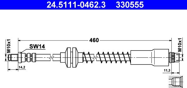 ATE 24.5111-0462.3 - Гальмівний шланг autozip.com.ua