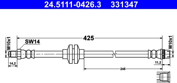 ATE 24.5111-0426.3 - Гальмівний шланг autozip.com.ua