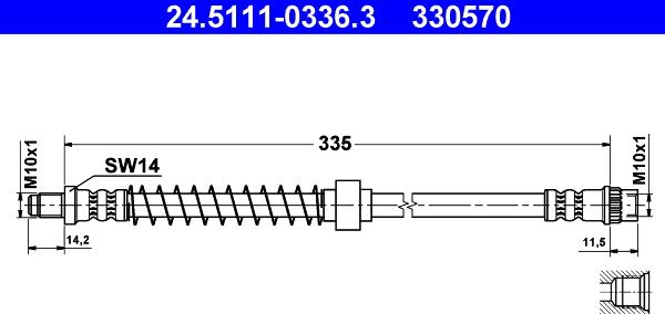 ATE 24.5111-0336.3 - Гальмівний шланг autozip.com.ua