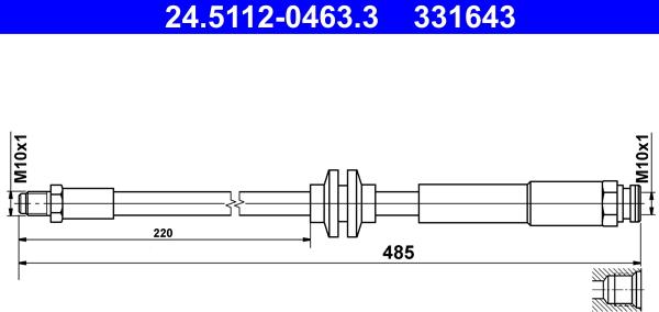 ATE 24.5112-0463.3 - Гальмівний шланг autozip.com.ua