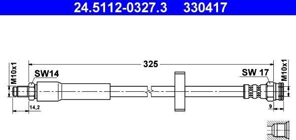 ATE 24.5112-0327.3 - Гальмівний шланг autozip.com.ua