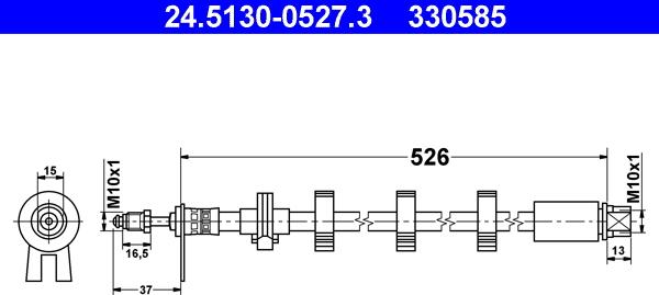 ATE 24.5130-0527.3 - Гальмівний шланг autozip.com.ua