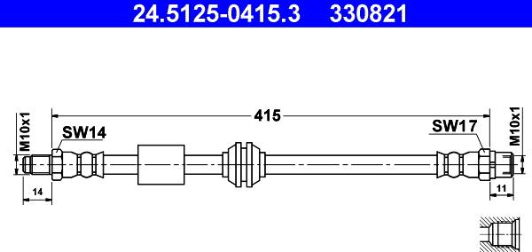 ATE 24.5125-0415.3 - Гальмівний шланг autozip.com.ua