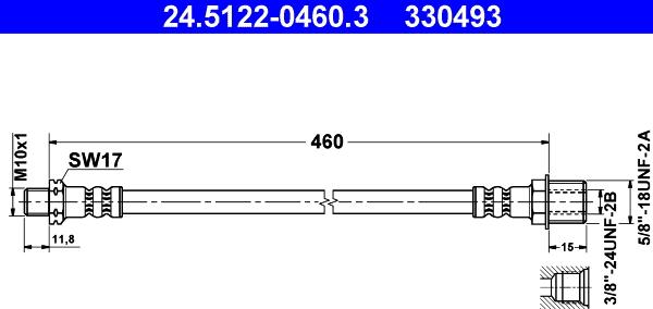 ATE 24.5122-0460.3 - Гальмівний шланг autozip.com.ua