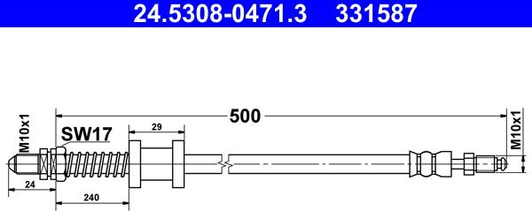 ATE 24.5308-0471.3 - Гальмівний шланг autozip.com.ua