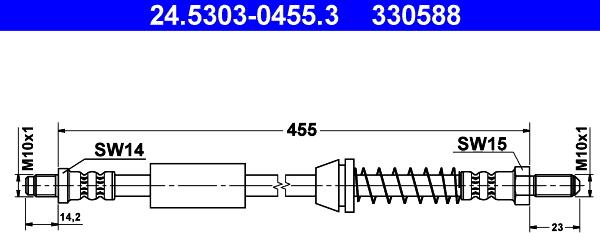 ATE 24.5303-0455.3 - Гальмівний шланг autozip.com.ua