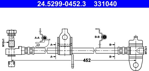 ATE 24.5299-0452.3 - Гальмівний шланг autozip.com.ua