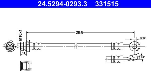 ATE 24.5294-0293.3 - Гальмівний шланг autozip.com.ua