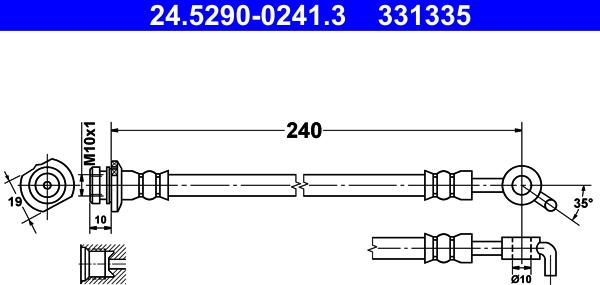 ATE 24.5290-0241.3 - Гальмівний шланг autozip.com.ua