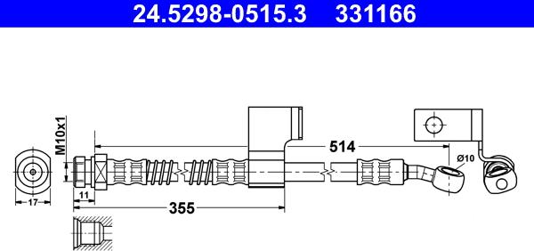 ATE 24.5298-0515.3 - Гальмівний шланг autozip.com.ua