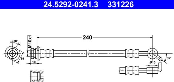 ATE 24.5292-0241.3 - Гальмівний шланг autozip.com.ua