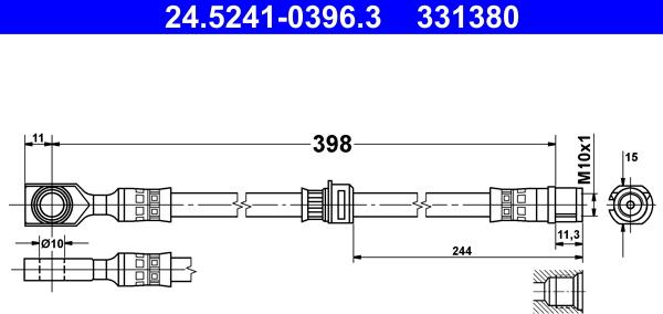 ATE 24.5241-0396.3 - Гальмівний шланг autozip.com.ua