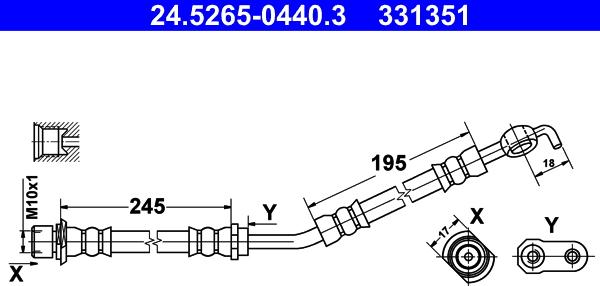 ATE 24.5265-0440.3 - Гальмівний шланг autozip.com.ua