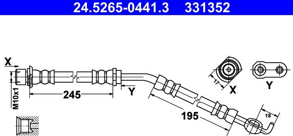 ATE 24.5265-0441.3 - Гальмівний шланг autozip.com.ua