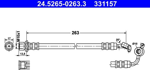 ATE 24.5265-0263.3 - Гальмівний шланг autozip.com.ua